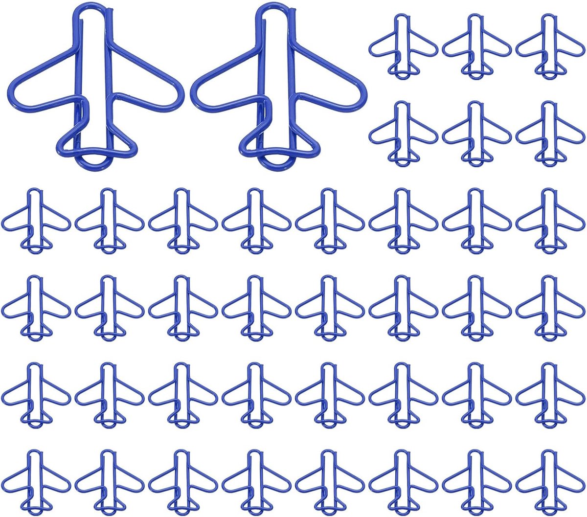 Cute Paper Clip - 100 Pcs Aircraft Shape Paper Clip - Metal Funny Bookmarks - Planner Clips Clamp voor Home Office - Stationery Desk File Organization - Wedding Decoratie - Blauw