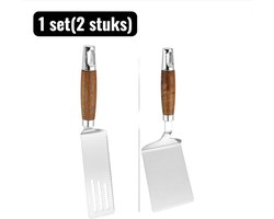 1 set(2stuks) - Spatels - RVS Dunne Keukenspatel - Professioneel Keukengerei voor Tiramisu, Pannenkoeken Steak - Zilver