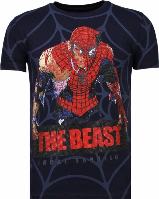 Fanatique local The Beast Spider - T-shirt strass - Navy The Beast Spider - T-shirt strass - T-shirt homme marine taille S