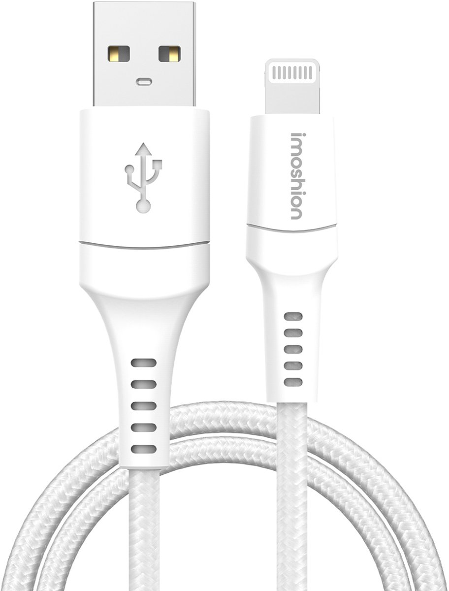 imoshion Kabel - Geschikt voor Lightning naar USB A - 0,5 meter - Oplader Kabel - Wit