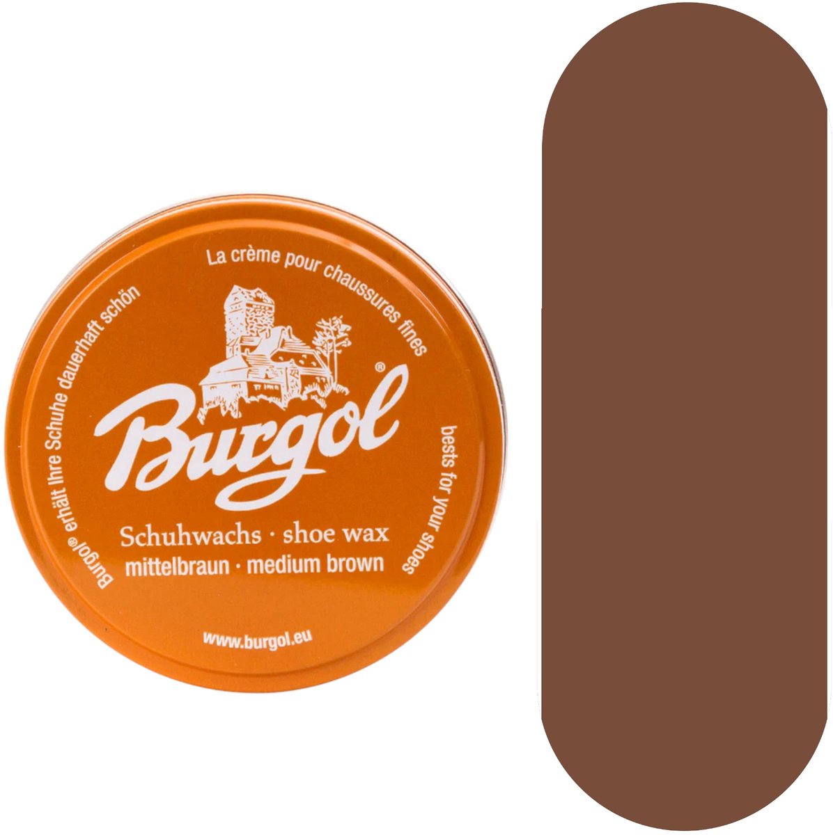 Burgol Shoe Wax - Schoenwax voor hoogglans en bescherming - 100ml - (022) Middenbruin