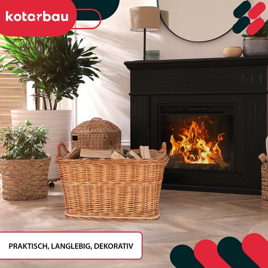 KOTARBAU Panier Osier, 60x50 cm, Buche, Couleur Naturelle, Anse