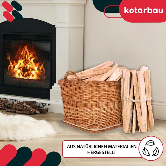KOTARBAU Panier Osier, 60x50 cm, Buche, Couleur Naturelle, Anse