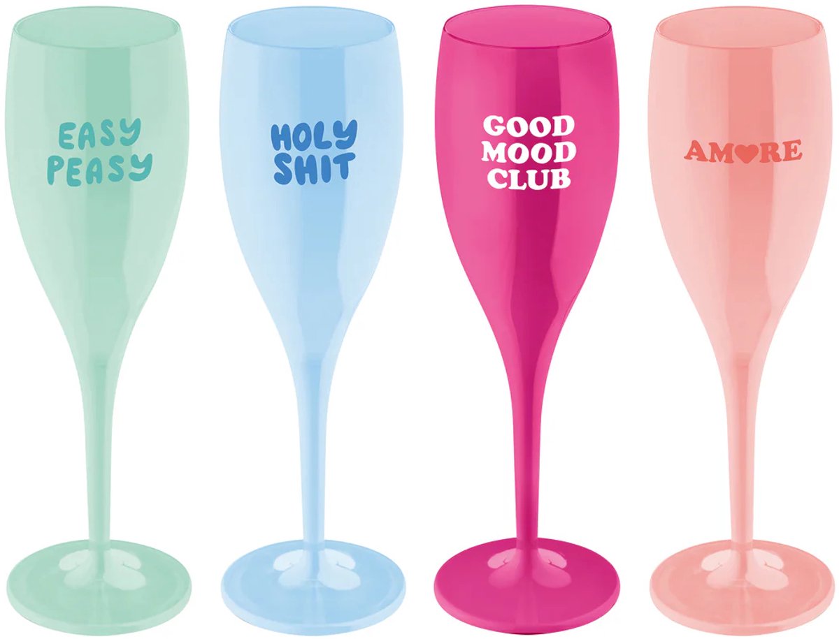 Koziol - CHEERS - No. 1 COLOR UP - Set van 4 - Veelkleurig