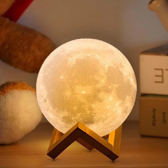 16 Kleuren - Maanlamp Upgrade - Nachtlamp Valentijnsdag voor Kinderen - Meisjes - Jongens - Tieners - Haar van Merkloos — afbeelding 5