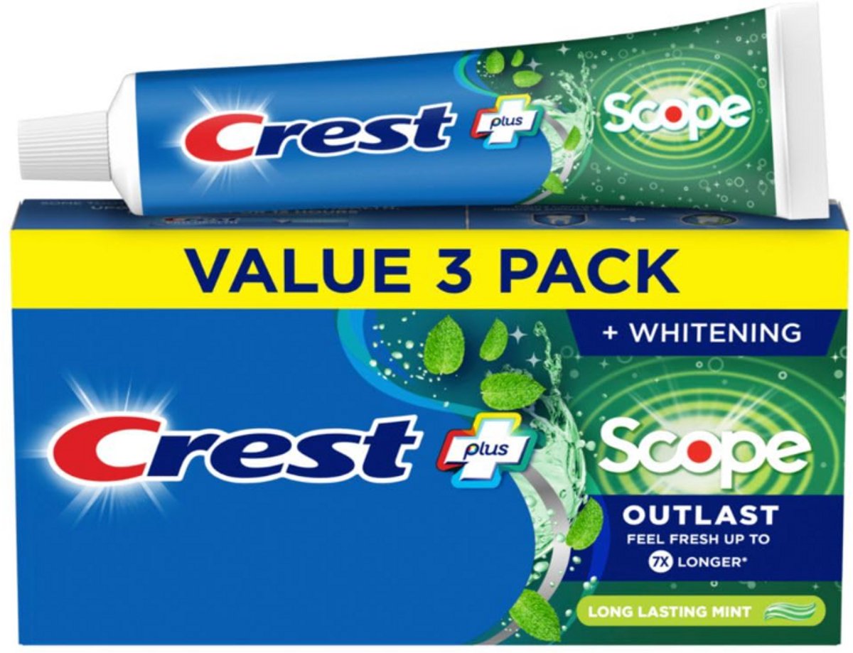 Crest - Premium Plus Scope Outlast Tandpasta - Long Lasting Mint Flavor - 3 stuks