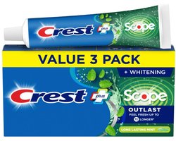 Crest - Premium Plus Scope Outlast Tandpasta - Long Lasting Mint Flavor - 3 stuks