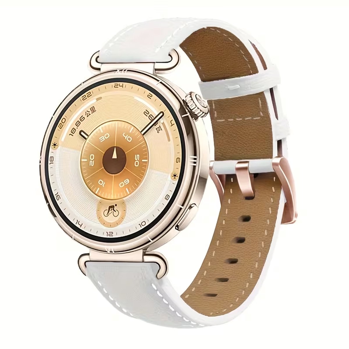 Wit PU Leren bandje geschikt voor Garmin Venu 2s/3s, Vivoactive 4s, Forerunner 255s/265s, Huawei Watch GT 5 Pro/5/4 - 41/42MM - 2 stuks - CHPN