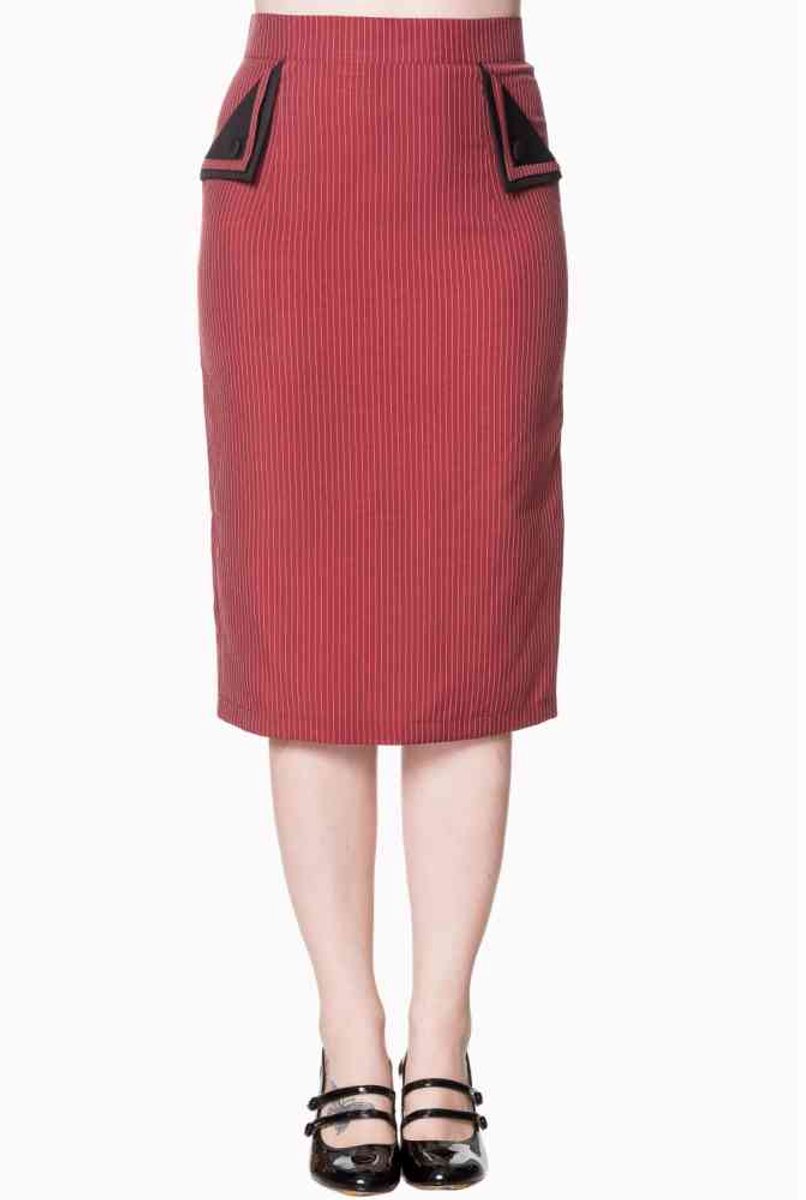 Dancing Days - Purple Haze Rok - 4XL - Bordeaux rood/Wit
