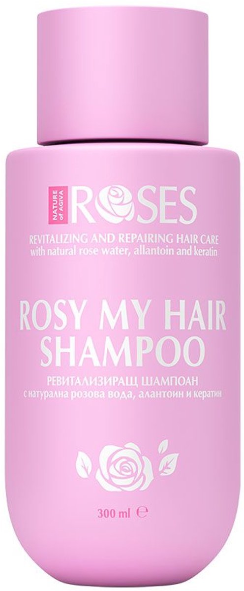 Natuurlijke Revitaliserende Shampoo - Rozenwater en Keratine - hersteld duf haar 300ml