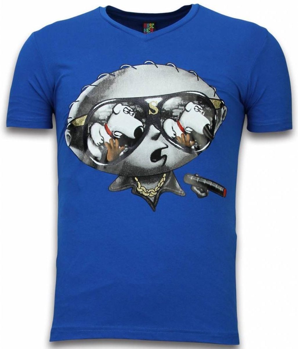 Mascherano Stewie Dog - T-shirt - Blauw
