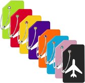 Travelhawk Kofferlabels - Siliconen Bagagelabel - Reisaccessoire - Bagagelabels Voor Koffers - Naamlabel - 8 Stuks - Meerdere Kleuren