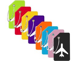 Travelhawk Kofferlabels - Siliconen Bagagelabel - Reisaccessoire - Bagagelabels Voor Koffers - Naamlabel - 8 Stuks - Meerdere Kleuren