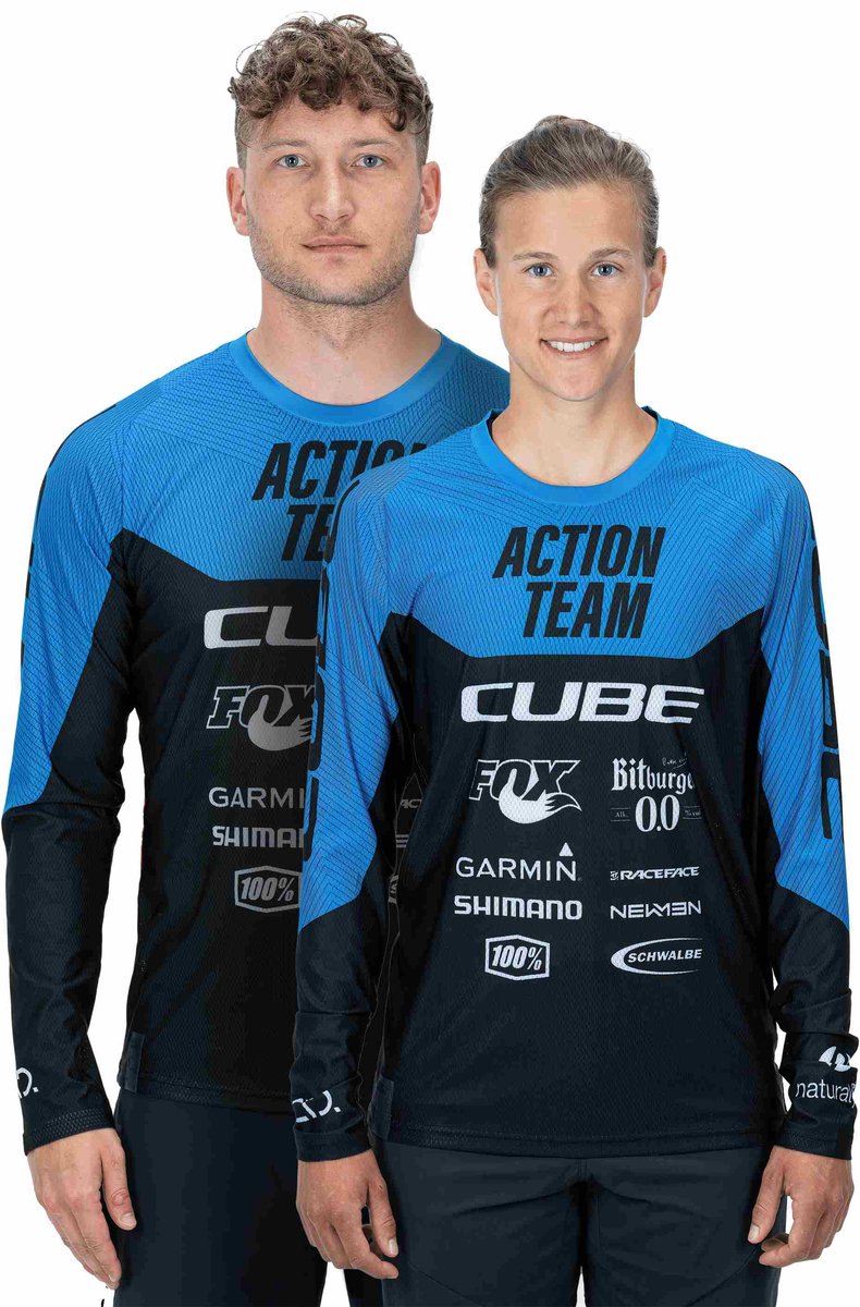 CUBE Fietsshirt EDGE ROUND NECK JERSEY L/S X ACTIONTEAM M