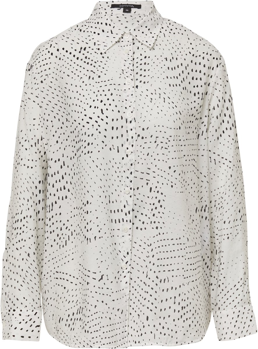 comma - female - Ramie blouse met all-over print