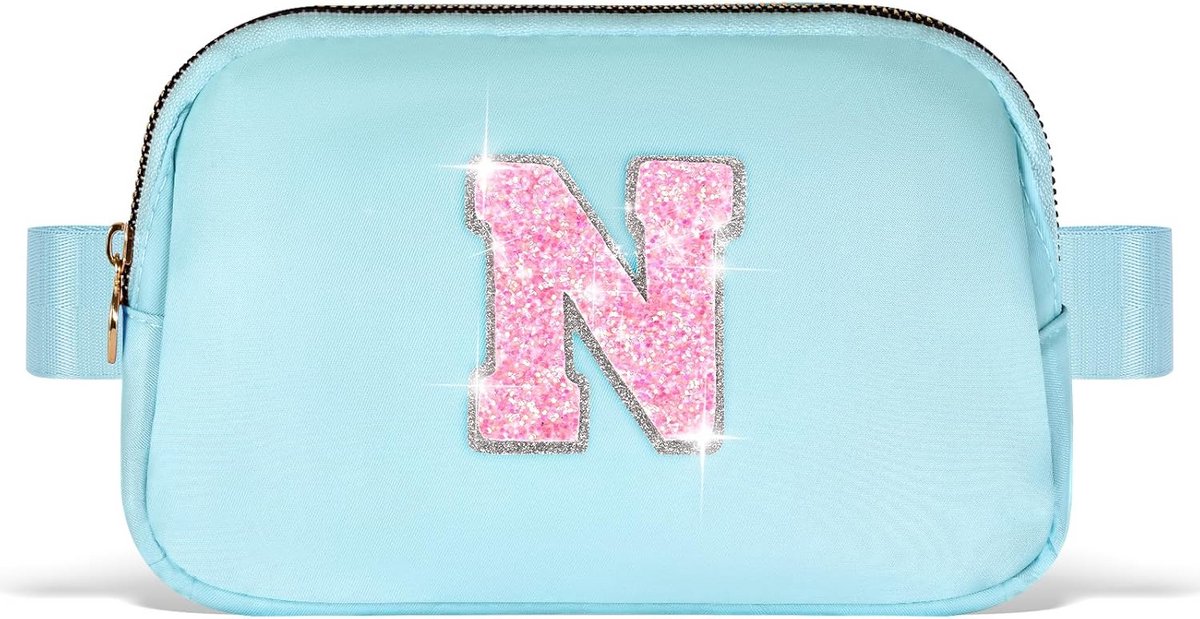 Verstelbare Heuptas voor Dames en Meisjes - Crossbody met Initiaal, Blauw