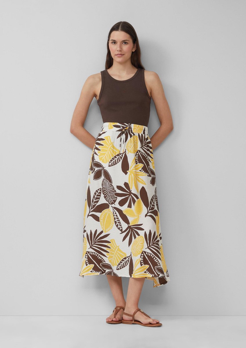 s.Oliver - female - Gestructureerde midirok van viscosemix
