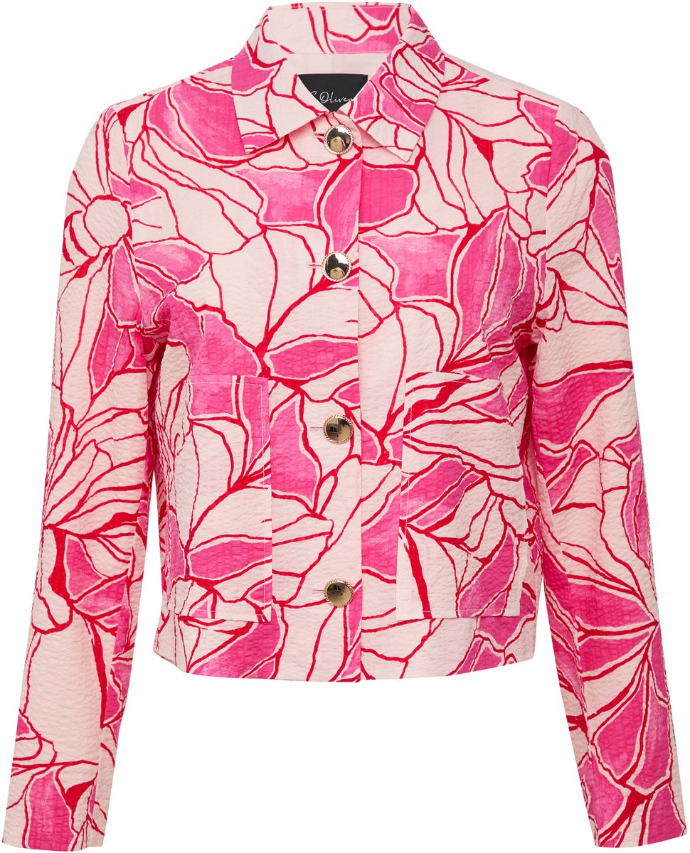 Gestructureerde jack met print all-over
