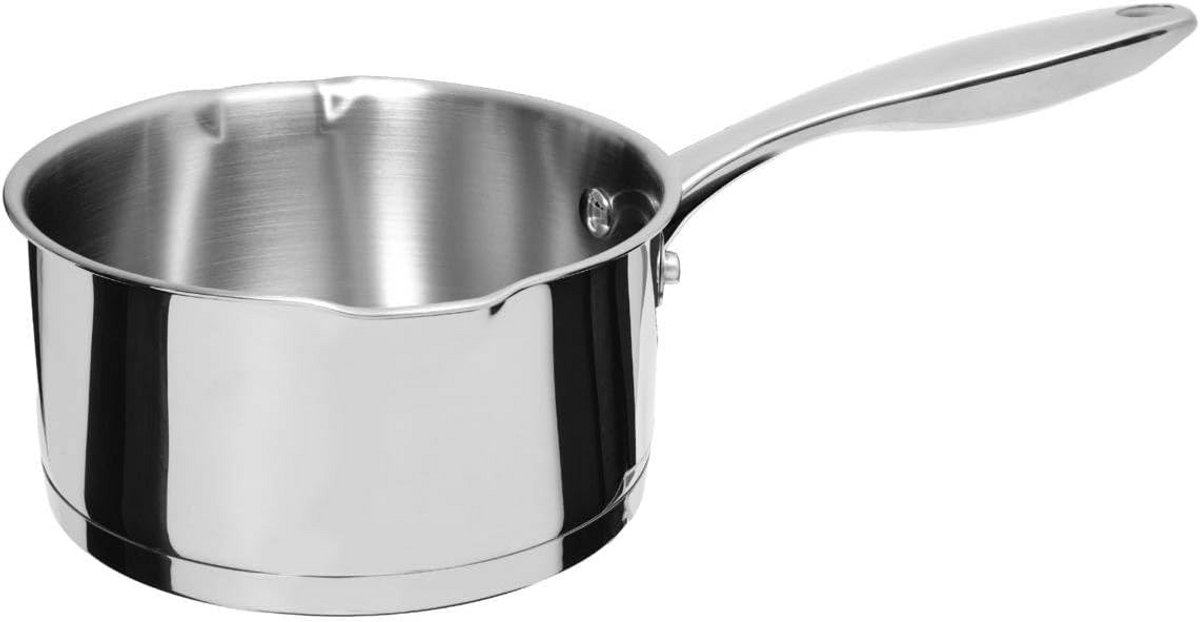 RVS Steelpan met Tuit en Maatstrepen - Geschikt voor Alle Warmtebronnen