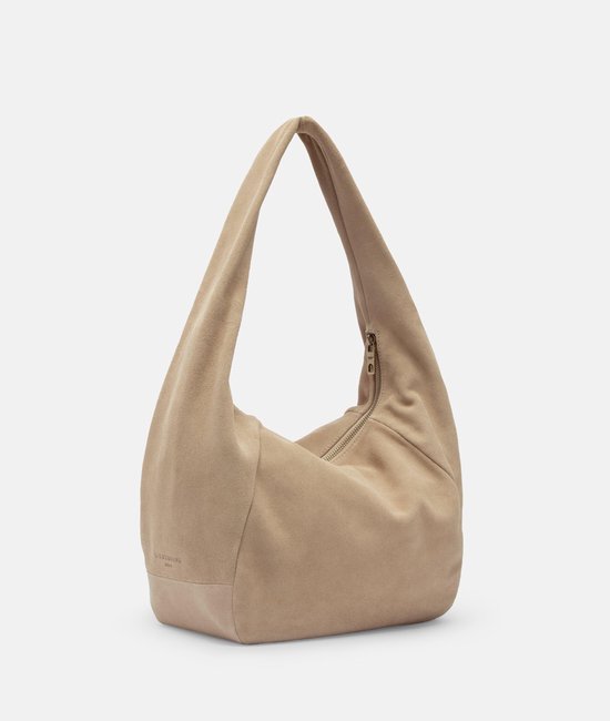 LIEBESKIND BERLIN Cuir Sac à épaule Farrah Hydro Suede Hobo Bag Beige