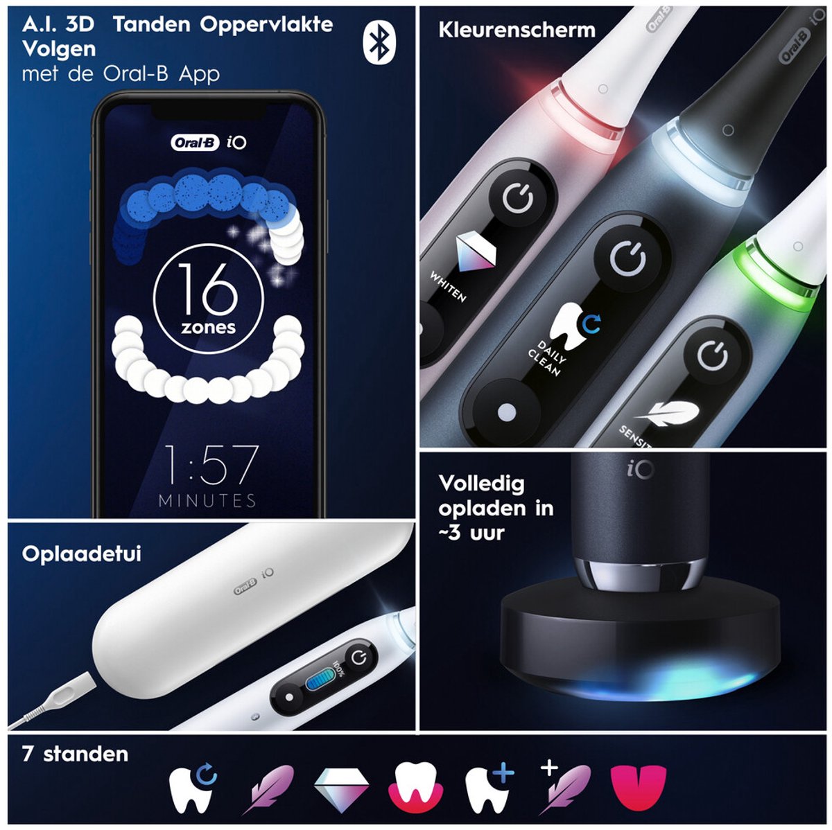 Oral-B iO 9N Elektrische Tandenborstel Blauw - afbeelding 2