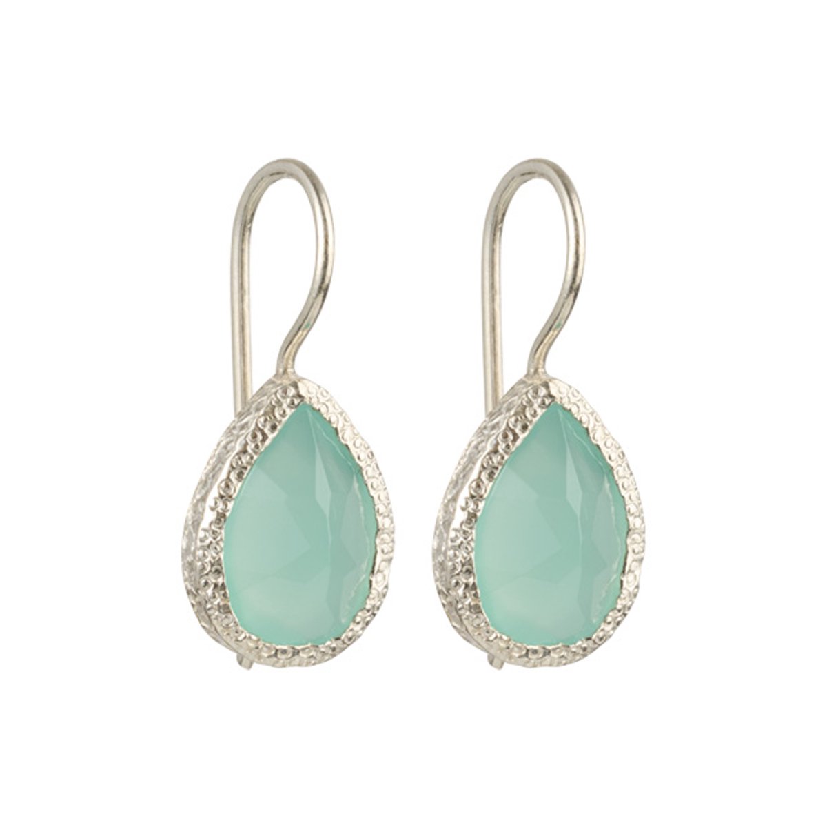 I'M ME JEWELLERY - druppel oorbellen - aqua chalcedoon - 925 sterling zilver