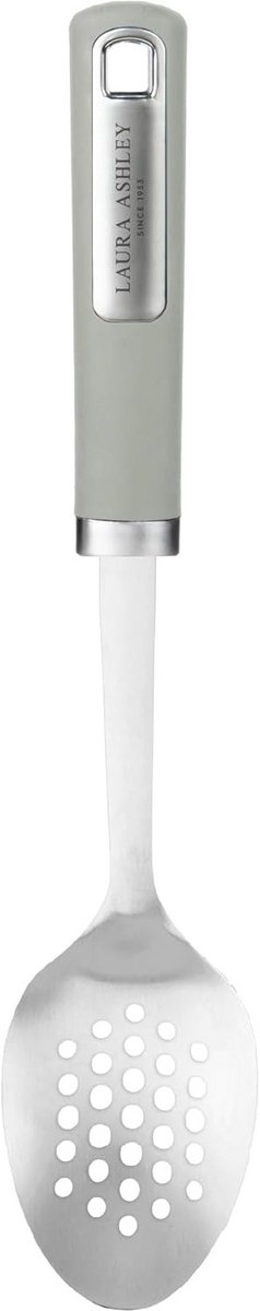 RVS Serveerlepel 33 cm met Antislip Handvat - Afgietlepel voor Pasta en Groenten - Vaatwasmachinebestendig