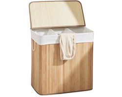 Wasmand - opbergmand - opbergdoos van bamboe - handgemaakte gevlochten mand - 150 liter