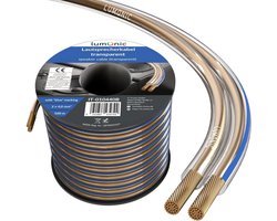 Luidsprekerkabel 100m Transparant 2x 4mm² Audio Tweelingkabel Hifi Stereo