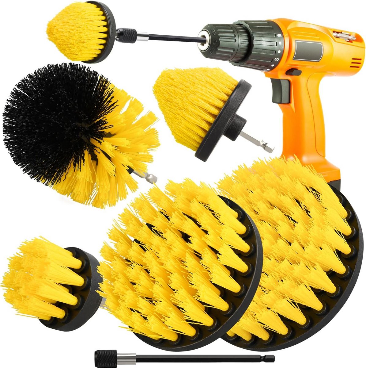 Set van 6 Boorborstels voor Grondige Reiniging van Douche en Badkamer