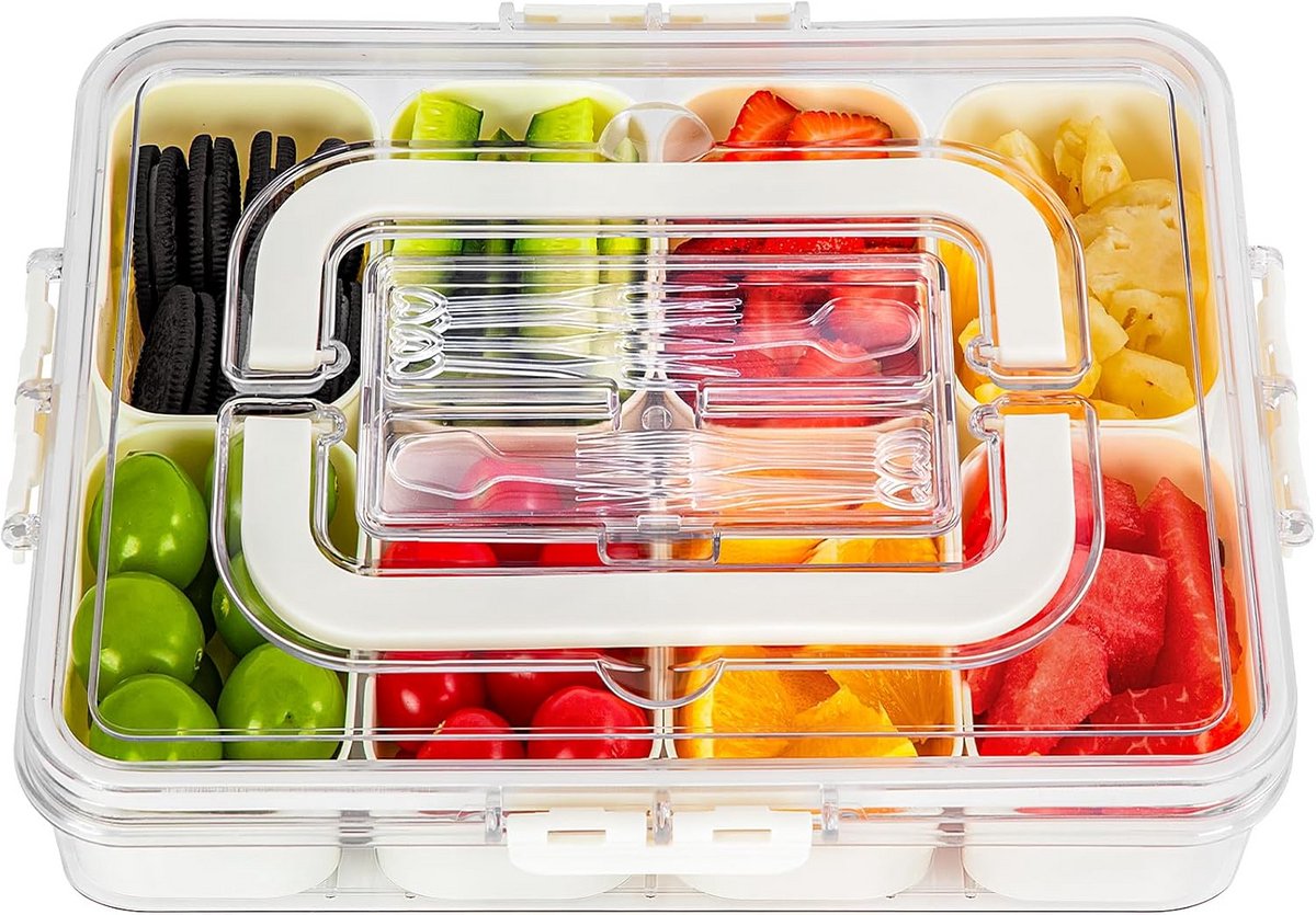 Lunchtrommel met Handvat en Deksel - Ideale Snackdoos voor Onderweg