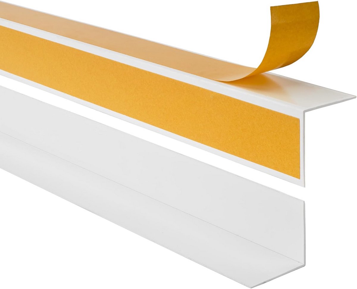PVC Randbescherming Hoekprofiel Zelfklevend Wit 35x18 mm 2 Meter