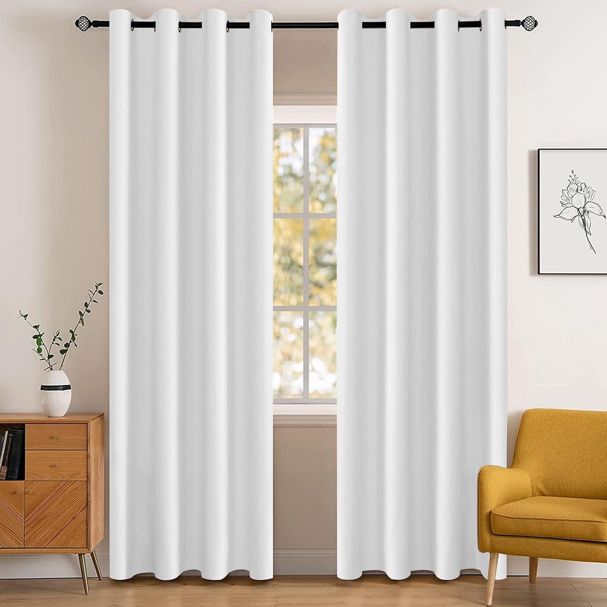 Verduisterende & Thermische Gordijnen Set van 2 (140x175cm) - Waterdicht, Geluidsisolerend