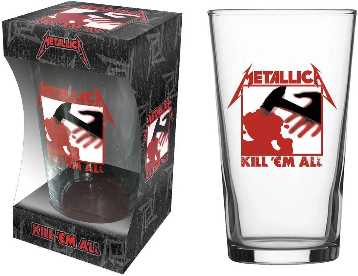 Pint Glas met Band Logo Album Design Officieel Verpakt