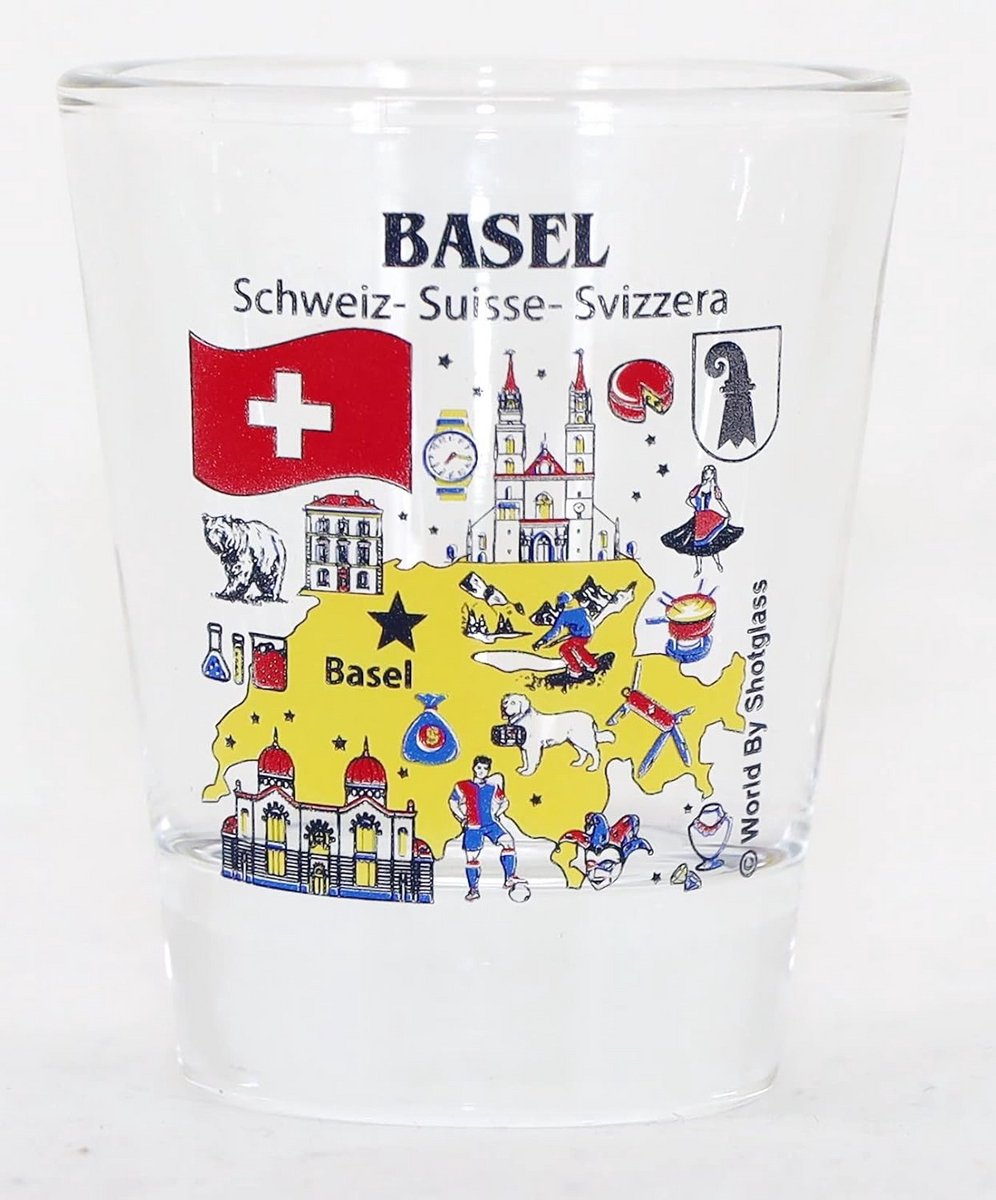 Shotglas Bazel Zwitserland Souvenir Grote Steden Collectie