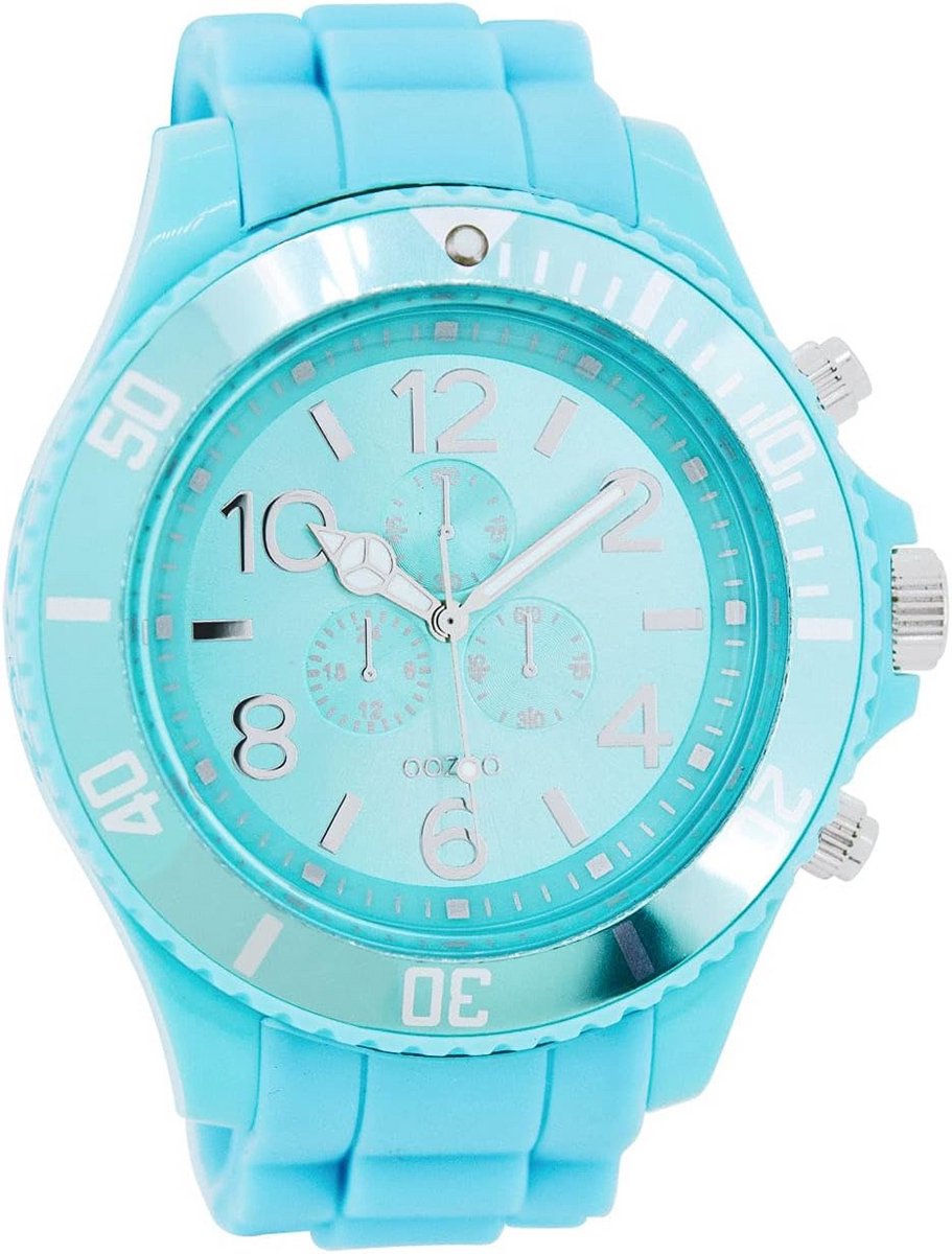 Lichtblauw Herenhorloge met Rubberen Band - Tijdloos en Comfortabel
