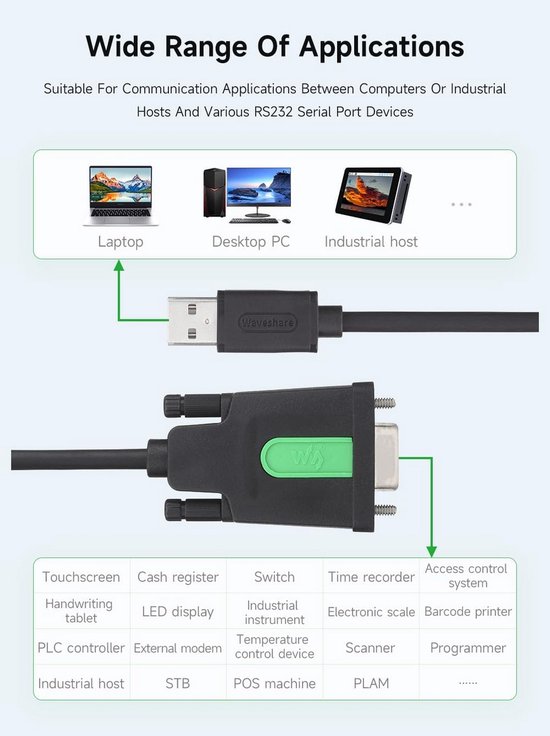 Adapter Usb Naar R232 Industriële USB naar RS232 Seriële Adapter Kabel met DB9 Male Poort ...