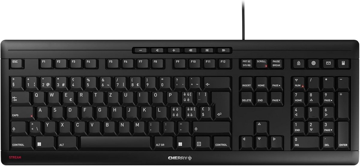 Bedraad Toetsenbord Zwitserse Indeling (QWERTZ) Fluisterstil en Plat Ontwerp USB-A