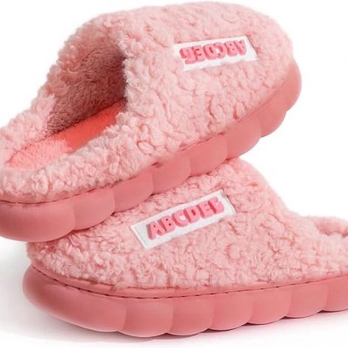 Pantoffels Dames-Pantoffels Heren-Pluche traagschuim pantoffels-Warm en antislip-roze-38/39