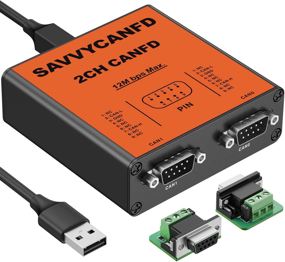 Dual Channel CAN FD Adapter USB naar CAN Bus Converter Hoge Snelheid Geïsoleerd