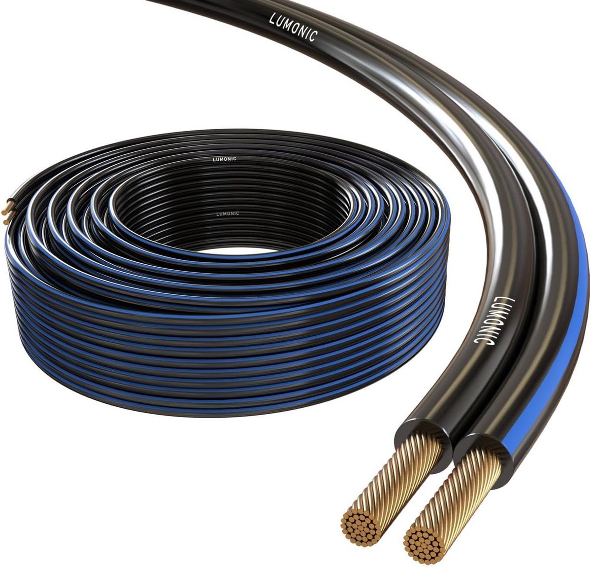 50m Luidsprekerkabel Zwart 2x 0,75mm² - Dubbele Audiokabel voor Hifi & Home Cinema