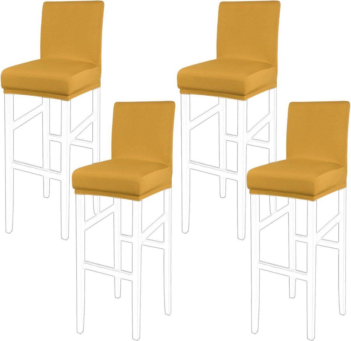Set van 4 Elastische Bar Krukhoezen - Pub Stoel Bekleding Stretchbaar