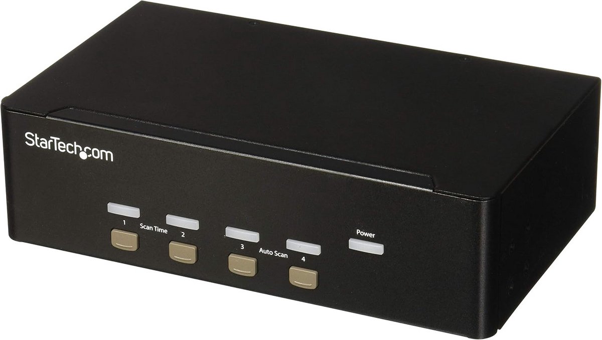 4-poorts Dual VGA KVM Switch met USB Hub en Audio Ondersteuning