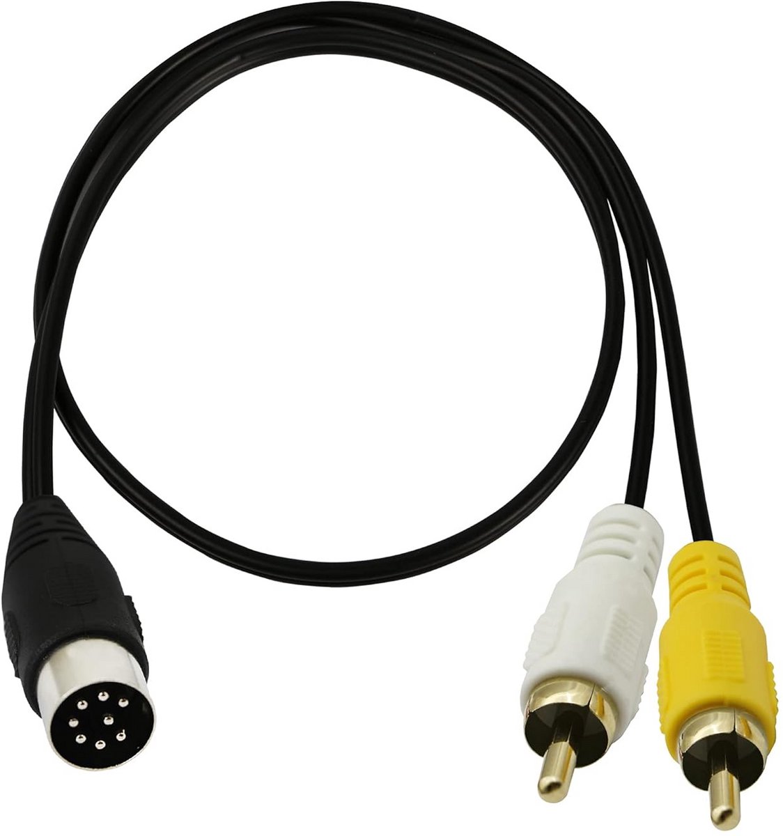 8Pin DIN naar 2x RCA Audiokabel - Hoge Kwaliteit Audio Adapter voor Muziekinstrumenten en MIDI