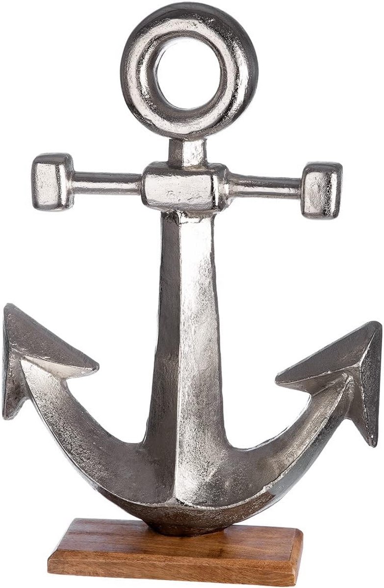 Decoratief Aluminium Anker voor Maritieme of Badkamer Decoratie - Hoogte 56 cm