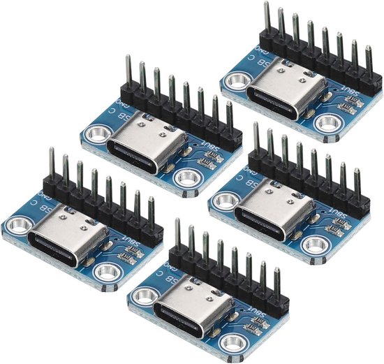 2 x USB Mini Female Socket Breakout Board 2.54mm Pitch DIP Adapter Connector