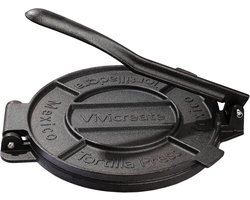 Tortilla Pers - Tortilla Maker Deeg - Zelf Tortillas Maken - 100% Gietijzer - 10 inch - Zwart Grijs