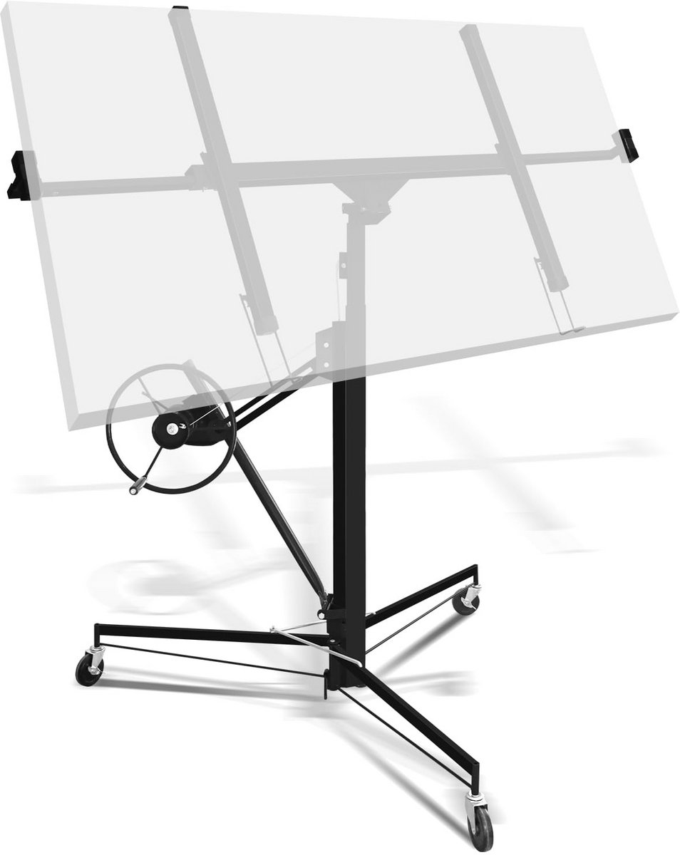 Platenlift Zwart 68kg Draagvermogen Inklapbaar XXL 140-350cm Werkhoogte