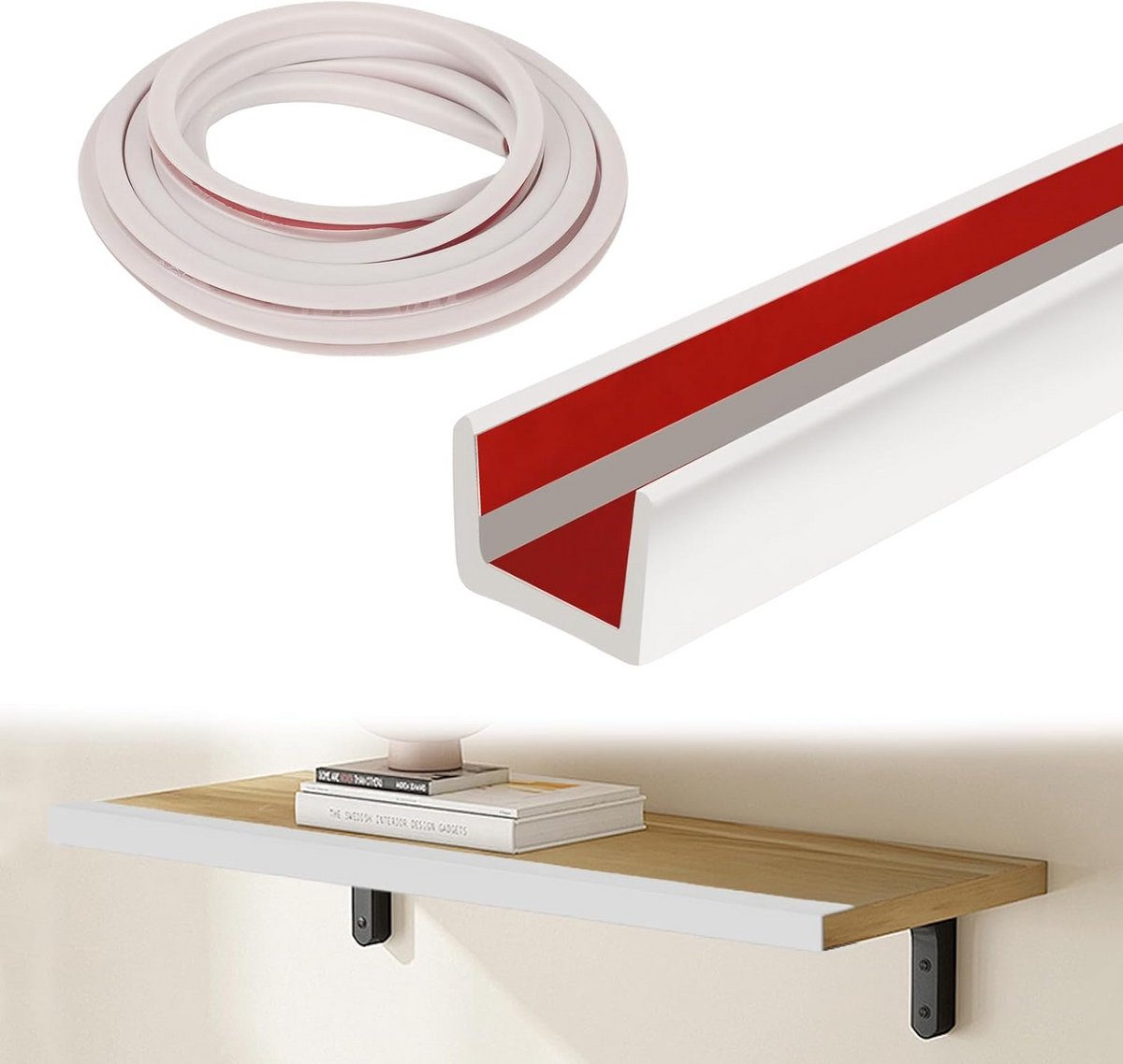 Zelfklevend U-Profiel Randbescherming Rubber Flexibel voor Platen en Kasten 6 Meter