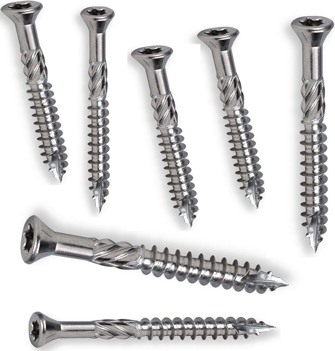 Roestvrijstalen Schroeven 5x80mm - 1000 stuks - Torx T25 Verzinkt - Hardhoutschroeven